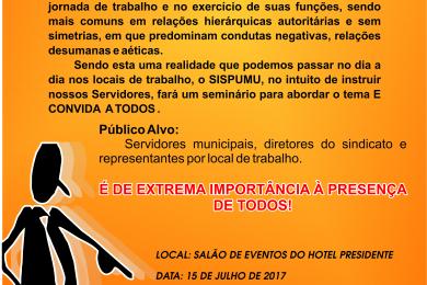 SEMINÁRIO SOBRE ASSÉDIO MORAL Foto SEMINÁRIO SOBRE ASSÉDIO MORAL