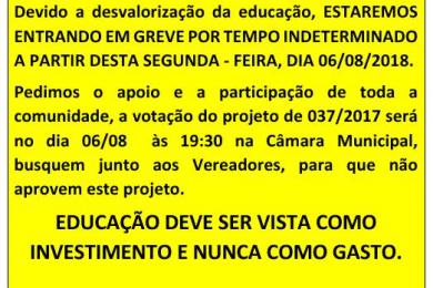 GREVE NA REDE MUNICIPAL DE ENSINO DE UMUARAMA Foto GREVE NA REDE MUNICIPAL DE ENSINO DE UMUARAMA
