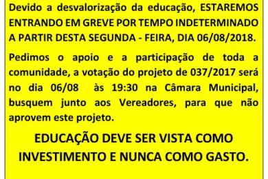 Foto GREVE NA REDE MUNICIPAL DE ENSINO DE UMUARAMA