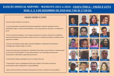 ELEIÇÃO SISPUMU CHAPA ÚNICA(SISPUMU,UNIÂO E LUTA! Foto ELEIÇÃO SISPUMU CHAPA ÚNICA(SISPUMU,UNIÂO E LUTA!